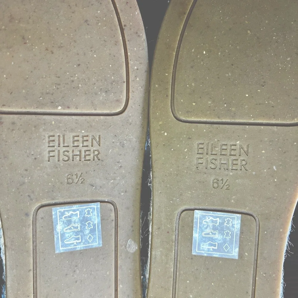 Eileen Fisher Lee Espadrille Denim‎ Flat Sandals Size 6.5